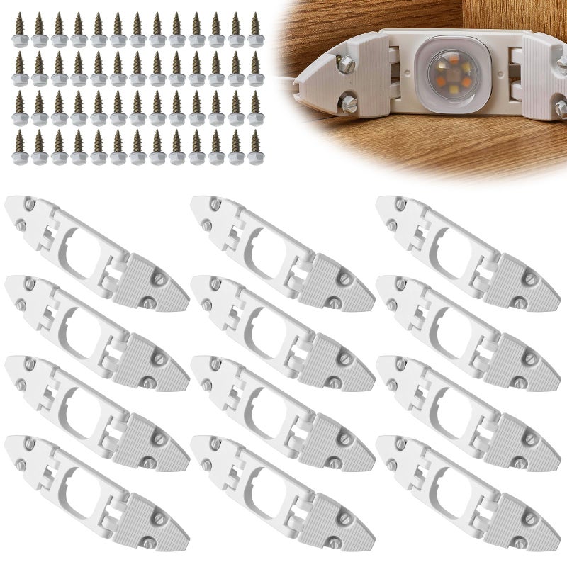 Cinnvoice Gable Light Clips Compatible with Govee H706 with Screws Compatible with Govee Pro Permanent Outdoor Lights with Roof Pitches Cable ManagementWhite12 Pack - Image 2