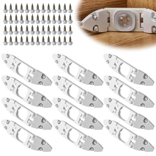 Cinnvoice Gable Light Clips Compatible with Govee H706 with Screws Compatible with Govee Pro Permanent Outdoor Lights with Roof Pitches Cable ManagementWhite12 Pack - Image 1
