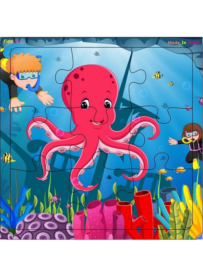 Fiddlys Wood Jigsaw Puzzles For Kids & Children - 9 Pieces (Sea, Pack Of 4) Age 3+ - Image 5