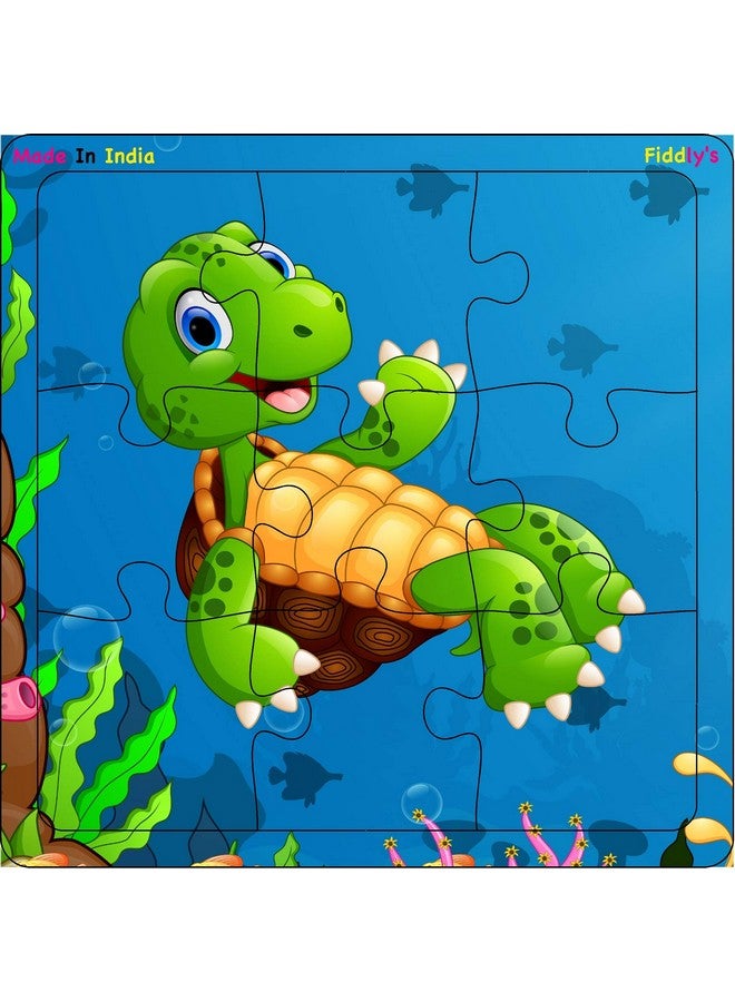 Fiddlys Wood Jigsaw Puzzles For Kids & Children - 9 Pieces (Sea, Pack Of 4) Age 3+ - Image 4