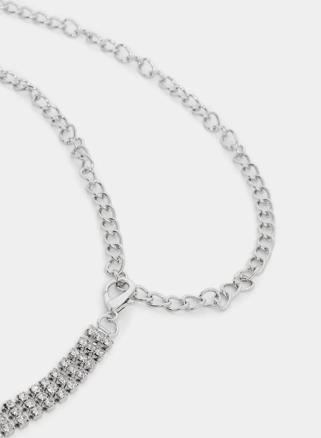 Styli Embellished Chain Drop Belt with Lobster Clasp Closure