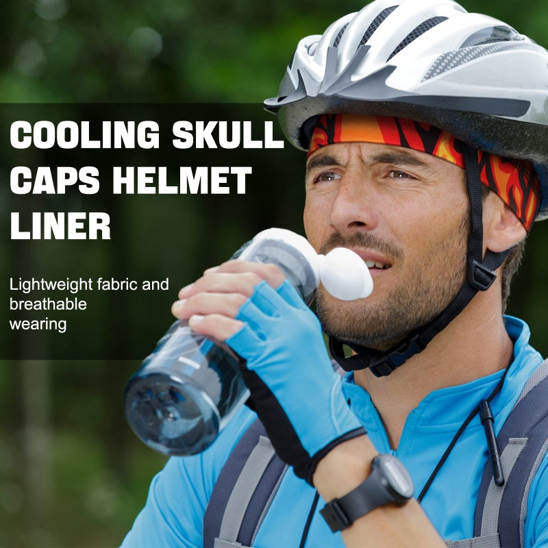 Tarpop 10 Pcs Men Skull Caps Cooling Welding Hard Helmet Liner Cycling Skull Caps Wicking Beanie Do Rag Head Wrap for Men(Cool Style) Multicolour - Image 4