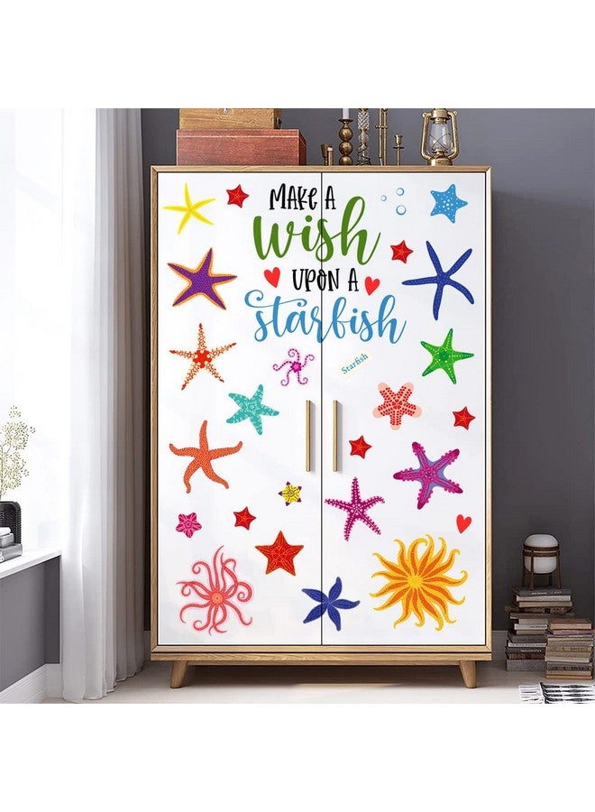 WOYINIS Colorful Underwater Starfish Wall Stickers Sea Stars Ocean Animal Wall Decals Peel and Stick Under The Sea Wall Decal Art Stickers Kids Room Nursery Classroom Bathroom Decorations - Image 5