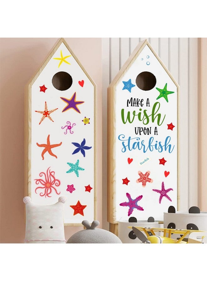 WOYINIS Colorful Underwater Starfish Wall Stickers Sea Stars Ocean Animal Wall Decals Peel and Stick Under The Sea Wall Decal Art Stickers Kids Room Nursery Classroom Bathroom Decorations - Image 2