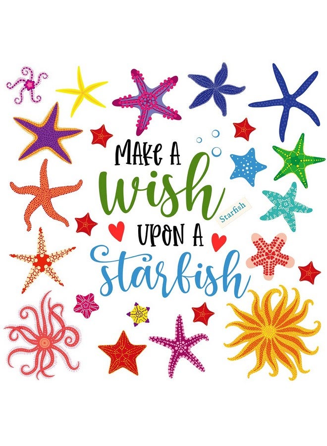 WOYINIS Colorful Underwater Starfish Wall Stickers Sea Stars Ocean Animal Wall Decals Peel and Stick Under The Sea Wall Decal Art Stickers Kids Room Nursery Classroom Bathroom Decorations - Image 3