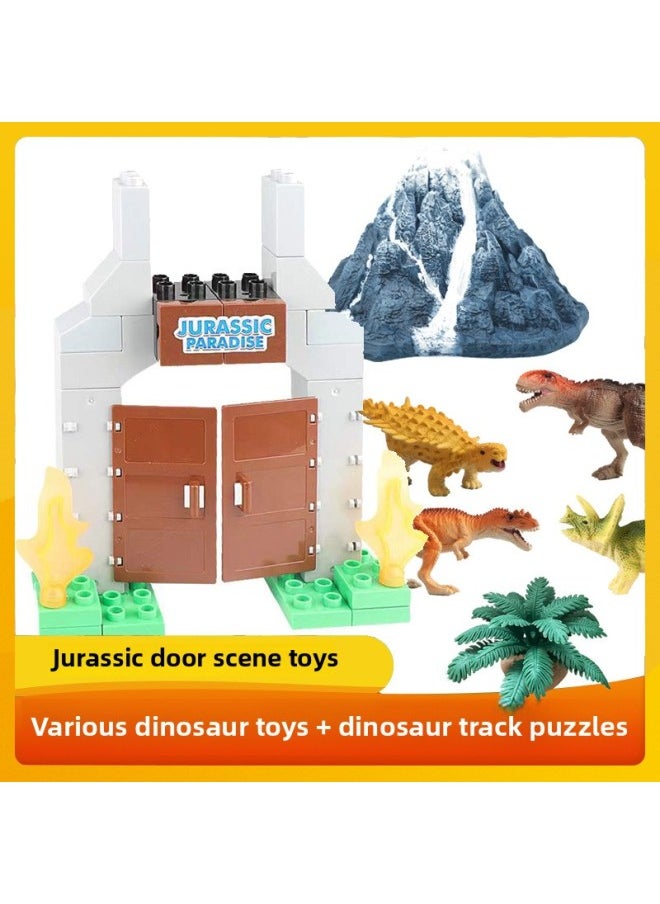 null - Jurassic Dinosaur Gate Toy Simulation Snow Mountain Volcano Cactus Scene Model Tree Diy Decoration Accessories-Color:Volcano Model - Image 1