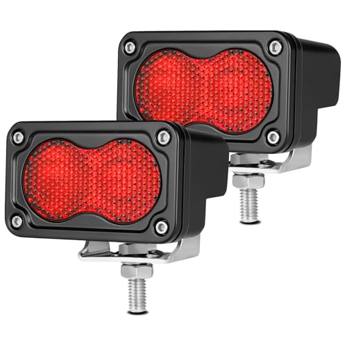Auto Power Plus 3 Inch LED Pod Lights Red 2PCS Off Road Auxiliary Backup Cube Light Fog Driving Rear Chase Light Bar Red Hunting Fishing Emergency Safety Signal Work Lights for Truck UTV Pickup Boat - Image 1
