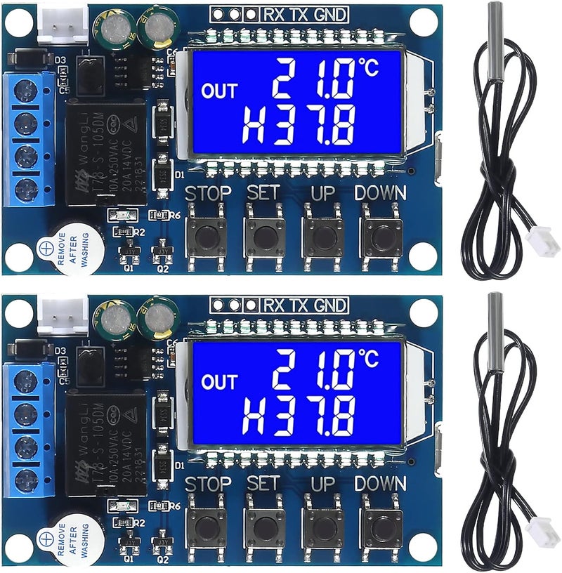 MELIFE 2pcs XYT01 Electronic Temperature Controller DC 630V 24V Waterproof NTC Probe Digital Temperature Control Module 50C to 100C Digital Thermostat Temperature Control Switch Boards - Image 1