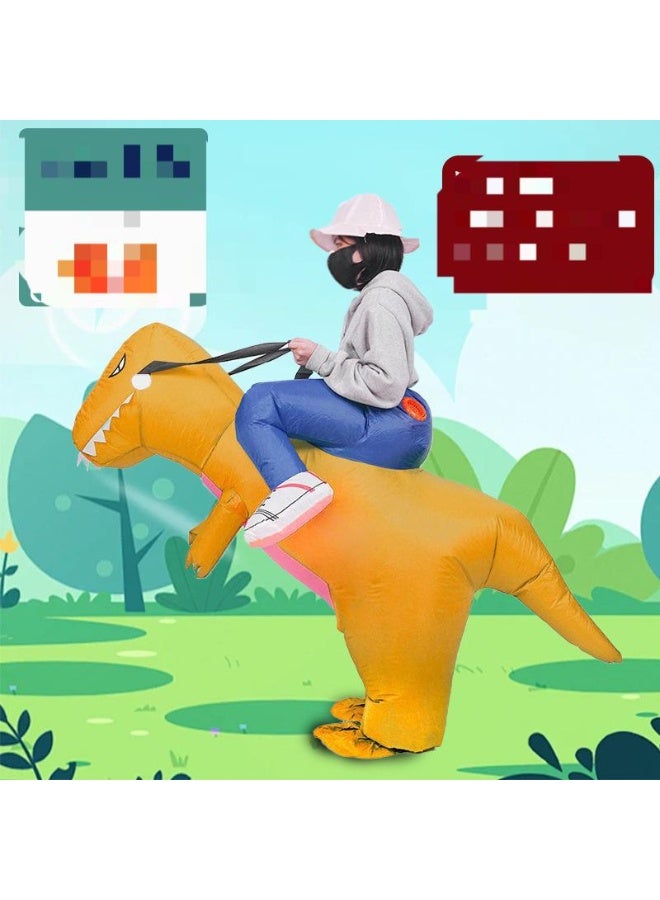 NIBEMINENT Adult Kids Dinosaur Inflatable Costume Boys Girls Halloween Carnival Kindergarden Cartoon Funny Performance Clothing