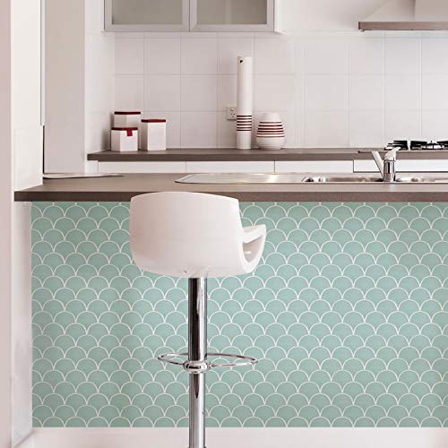 InHome NH2960 Shell Peel & Stick Backsplash Tiles, Green - Image 4