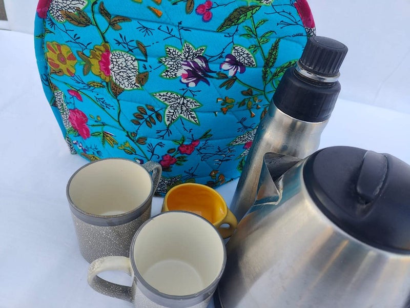 Malan Bai Mandala Tea Cozy Cover Hand Block Winter Tea Cozy Cotton Tea Kettle Warmer Pot Cover Hot Coffee Cover Handamde Kitchen Décor Brand: Malan Bai - Image 5