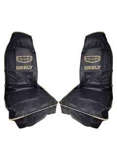 GEELY  Dust Dirt Protection Car Seat Covers 2Pcs Set,Black & Gold Waterproof Protection,Universal Car Seat Cover  - Image 2