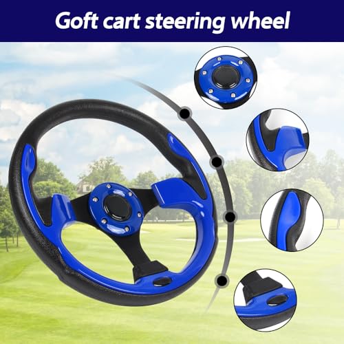 YEHICY Universal Club Car DS and Precedent Steering Wheel with Black Aluminum Frame Golf Cart Steering Wheel Fit for EZGO RXV & TXT, Yamaha… - Image 3