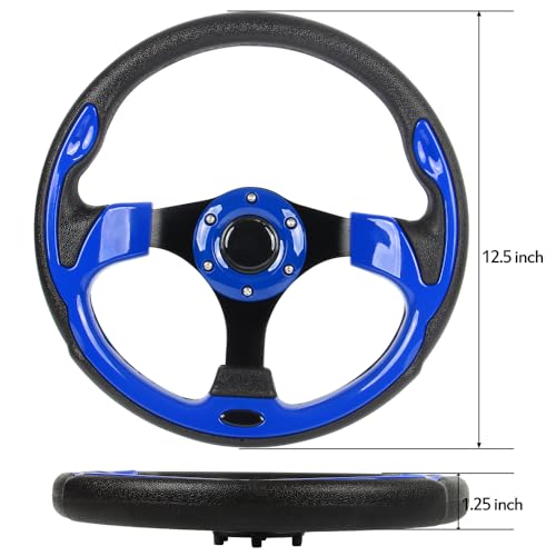 YEHICY Universal Club Car DS and Precedent Steering Wheel with Black Aluminum Frame Golf Cart Steering Wheel Fit for EZGO RXV & TXT, Yamaha… - Image 4