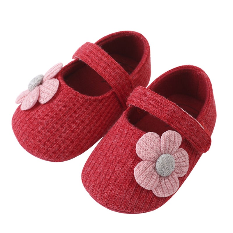 Baby Flower Soft Sole Walking Shoes small red flower 