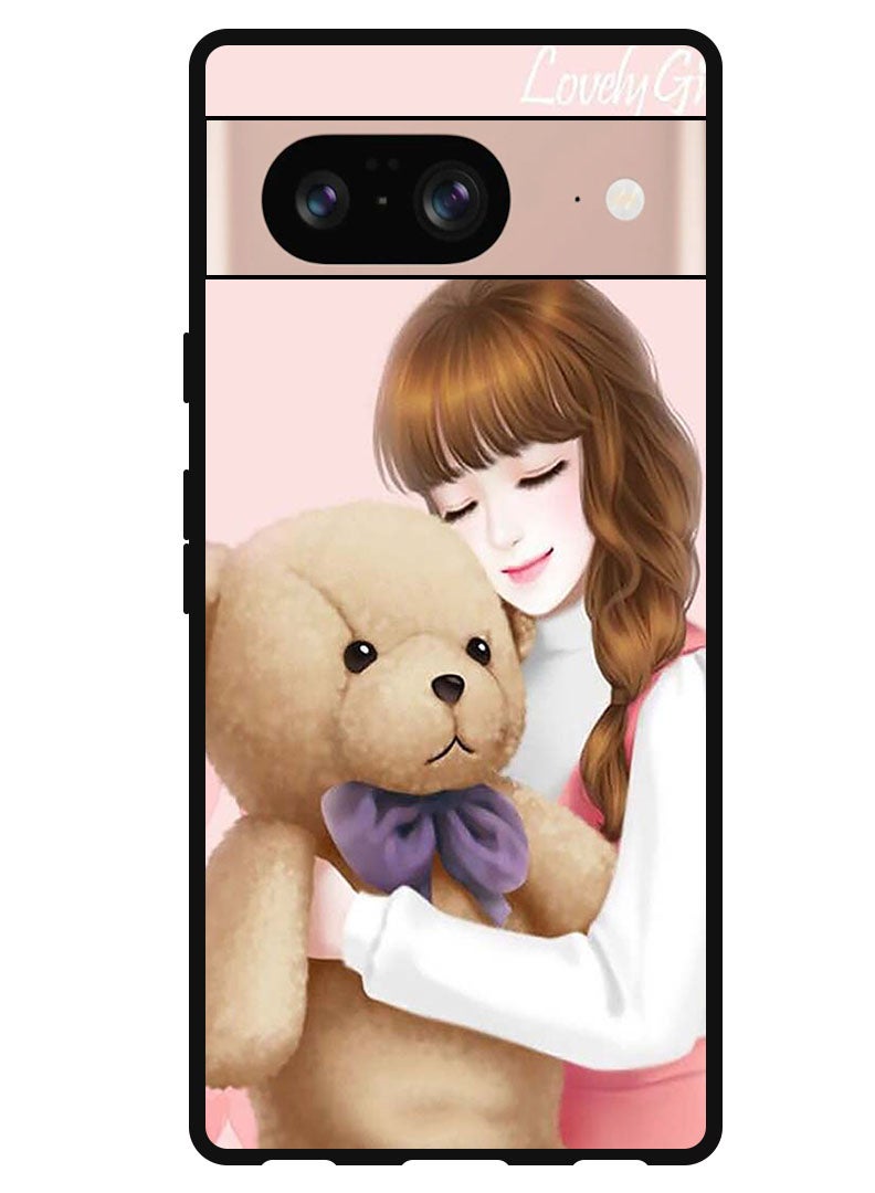 Theodor Protective Case Anti Scratch Shock Proof Bumper Cover For Google Pixel 8 Lovely Girl Witih Teddy - Image 1