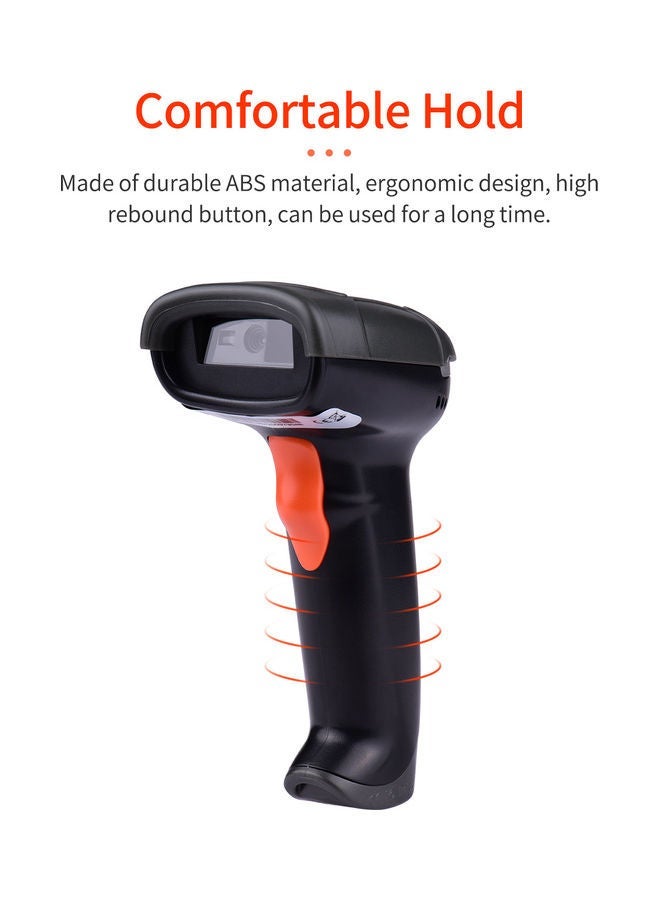NIBEMINENT Handheld 1D2D/QR Barcode Scanner USB Wired Compatible with Windows Android Mac for Supermarket Library Logistics Warehouse Black  - Image 4