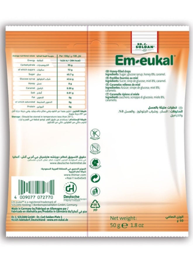 Em-eukal Honey Sugar-Free Cough Drops – Herbal Lozenges with Vitamin C for Throat Relief – 50g – Made in Germany - Image 2