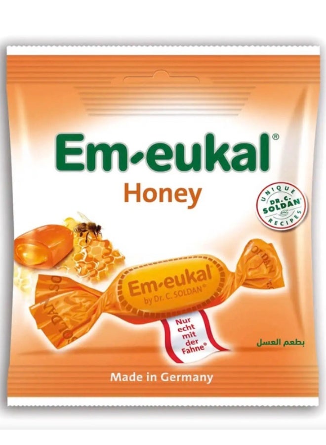Em-eukal Honey Sugar-Free Cough Drops – Herbal Lozenges with Vitamin C for Throat Relief – 50g – Made in Germany - Image 1