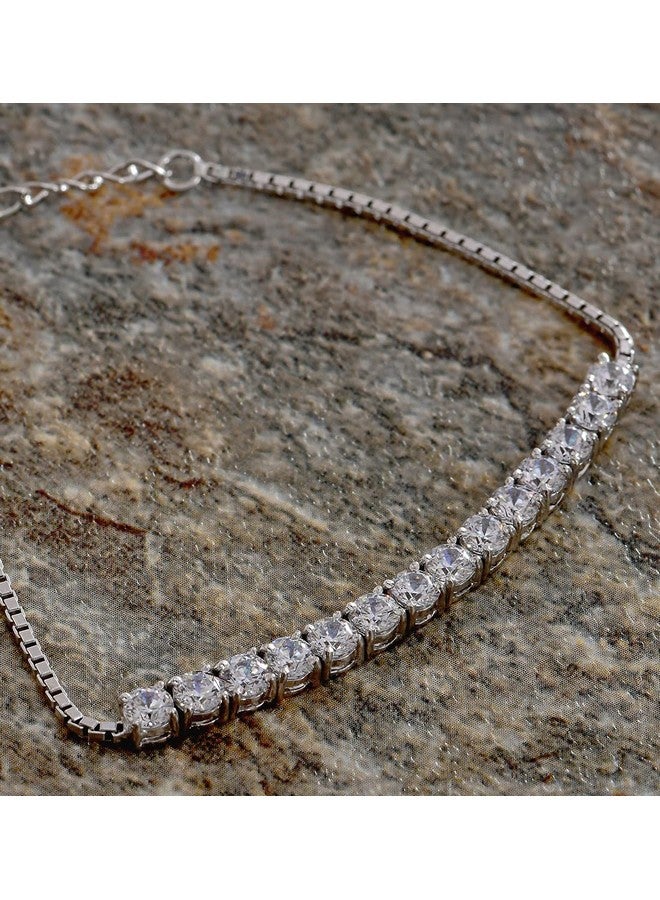 CLARA كلارا مصنوعة من زركونيا سويسرية فضة استرلينية 925 سوار سينا المنفرد هدية للنساء والفتيات - Image 3