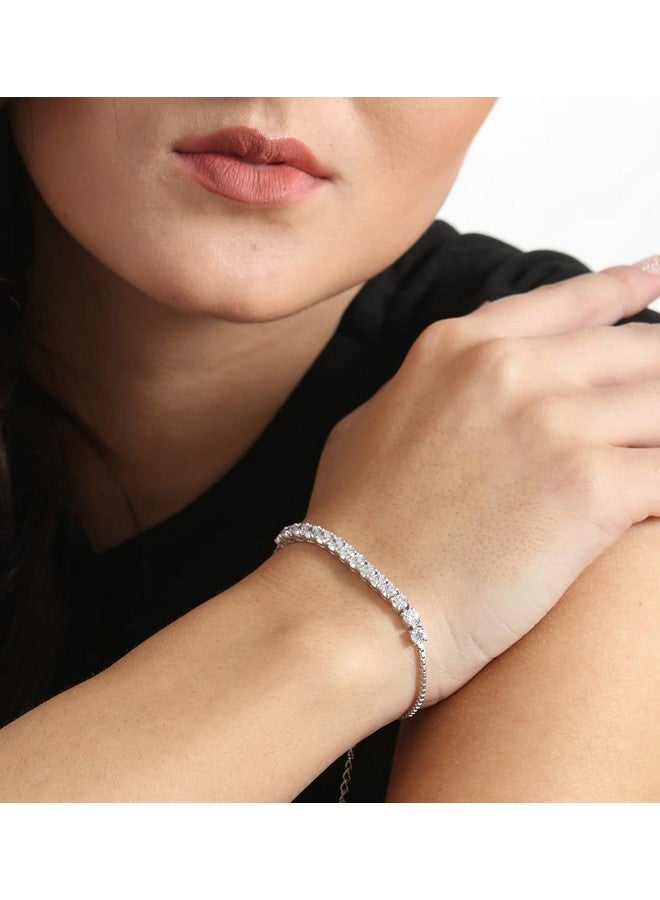 CLARA كلارا مصنوعة من زركونيا سويسرية فضة استرلينية 925 سوار سينا المنفرد هدية للنساء والفتيات - Image 4