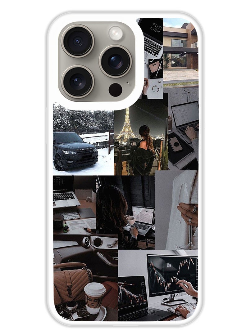 Theodor Protective Case Cover For APPLE IPHONE 15 Pro collage 2 (White Bumper) - Image 1