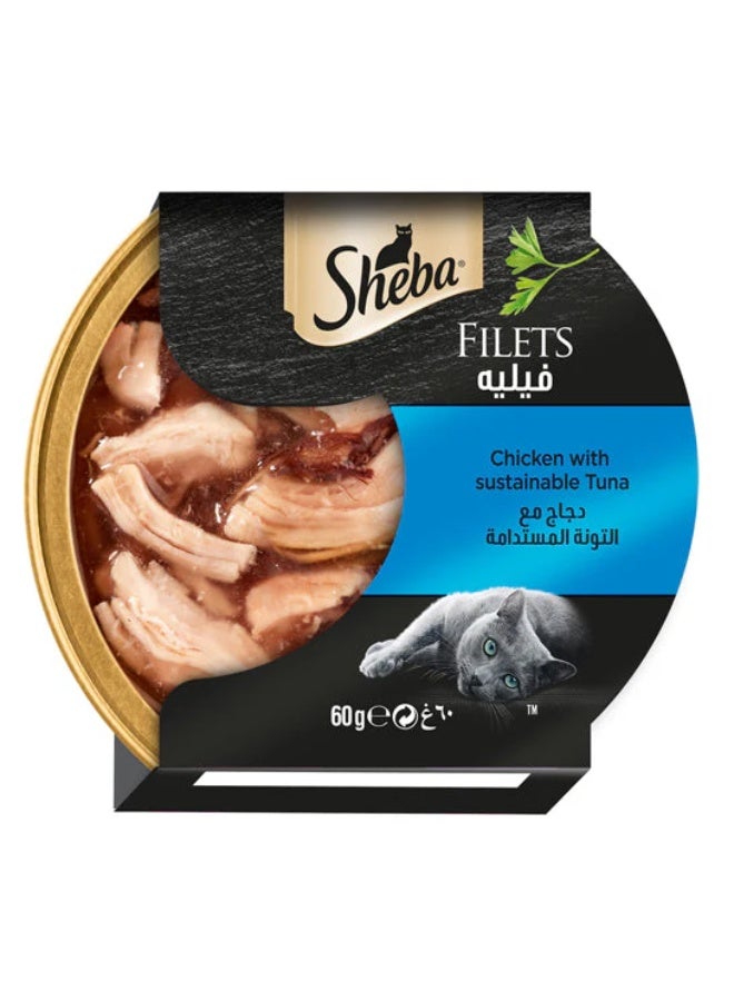 Sheba Filets Chicken & Tuna Wet Cat Food Pack Of 5 - Image 1