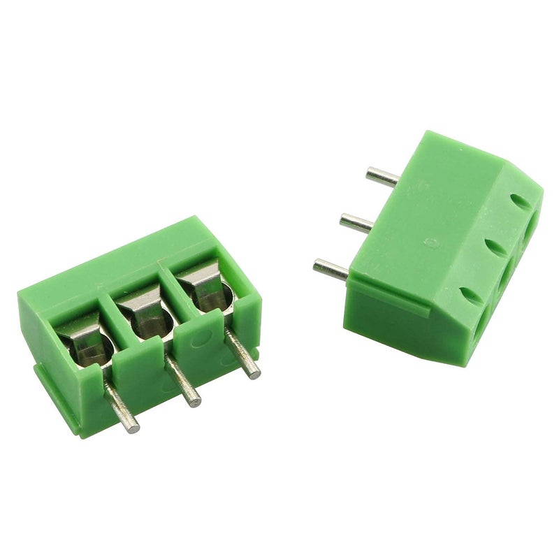 TECHDELIVERS 3 Pin 5mm Pitch Terminal Block PCB Connectors Ac 300V 10A, 3pin Screw Terminal Connector (100 Pcs) - Image 3