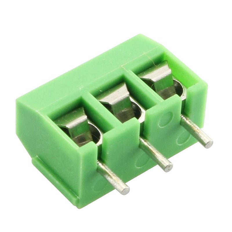 TECHDELIVERS 3 Pin 5mm Pitch Terminal Block PCB Connectors Ac 300V 10A, 3pin Screw Terminal Connector (100 Pcs) - Image 1
