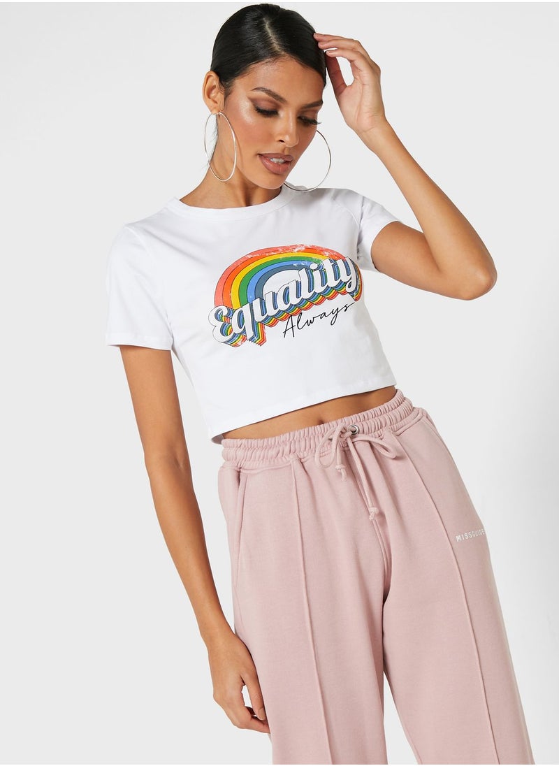 Missguided - Graphic Crop Top - Image 1