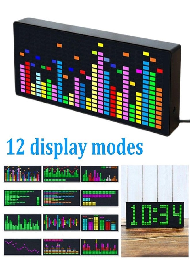 Drphiru RGB Audio Visualizer, Spectrum Analyzer for Sunlight Alarm Clock, 384 RGB Colorful, 1624 Segment Rhythm Light Level, Voice Sensor Clock Display, 20 Dynamic 7 Color Effect, Gifts for Music Lovers - Image 4