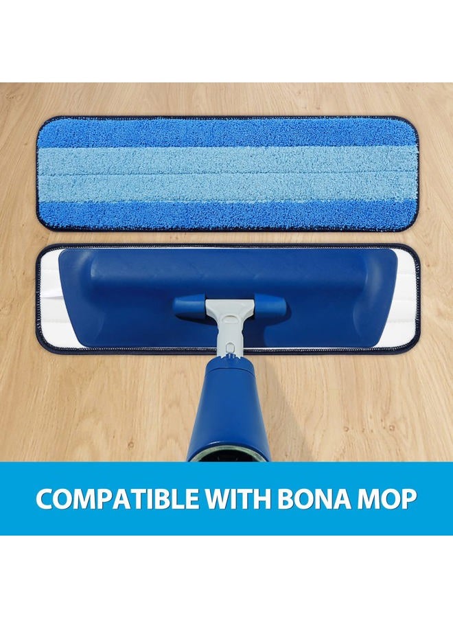 MR. SCRUB 3 Pack Microfiber Cleaning Pads for Bona Mop, Safe for Hardwood and Hard-Surface Floors, Reusable Microfiber Mop Pads for 18 Inch Mop, No Residue, Super-Absorbent, Over 500 Machine Washes, Mr. Scrub - Image 2