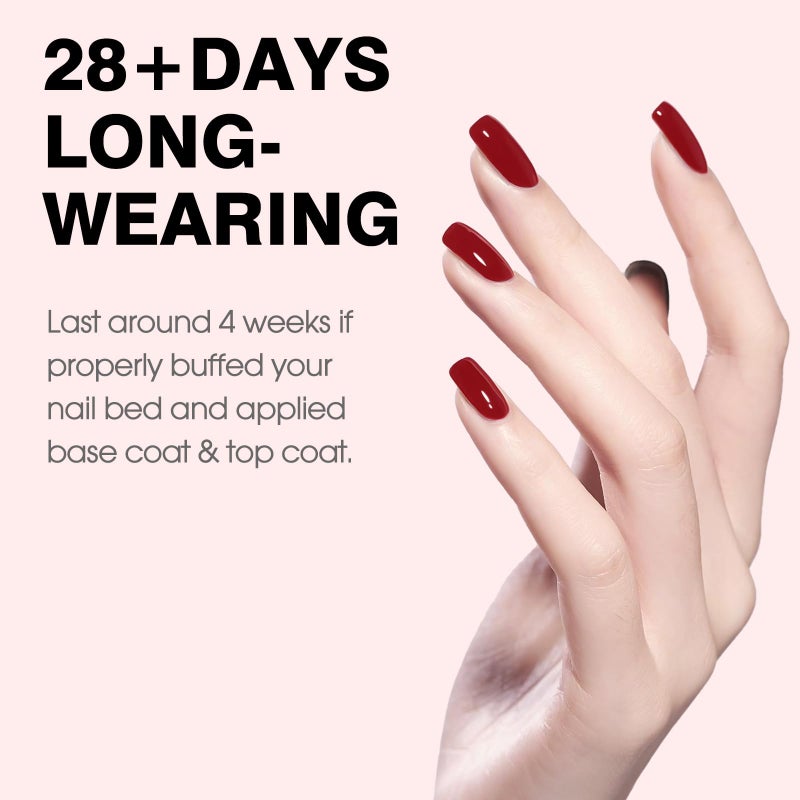 CANNI Red Gel Polish, 1Pcs Deep Dark Red Color Nail Polish Gel High Gloss Soak Off UV French Nail Manicure Salon DIY - Image 3