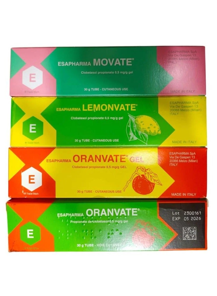 ESAPHARMA ESAPHARMA (lemonvate-oranvate-movate) 1Gel/ 3Cream Set - 4 x 30 grams  - Image 1