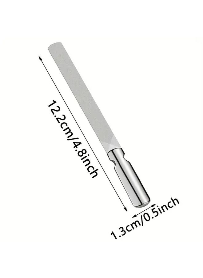 2 Pack Silvery Double Sided Stainless Steel Nail Files Heavy Duty Reusable For Men Women - Image 4
