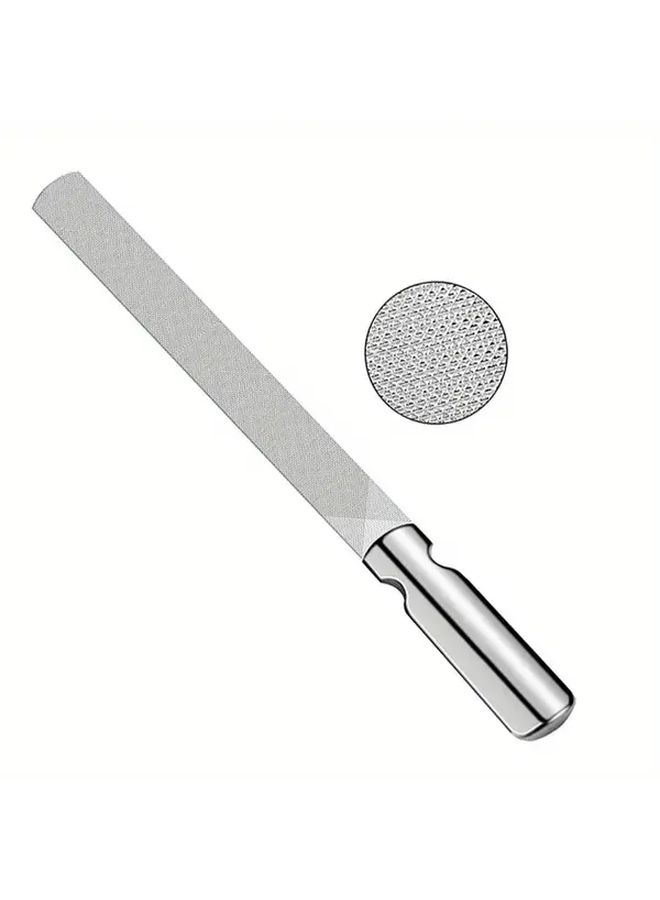 2 Pack Silvery Double Sided Stainless Steel Nail Files Heavy Duty Reusable For Men Women - Image 2