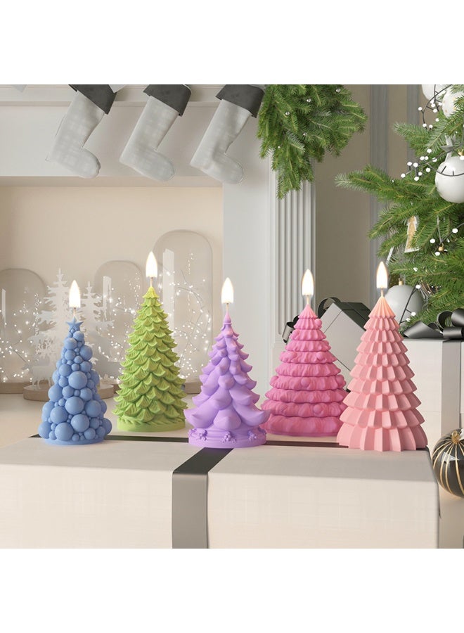 HOMESTAR 3D Christmas Tree Candle Mold Silicone Molds for Candle Making Xmas Pine Tree Silicone Soap Molds DIY Cake Decoration Bath Bomb Chocolate Jello Crayon - Image 3