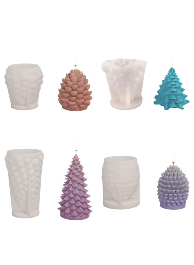 HOMESTAR 3D Christmas Tree Candle Mold Silicone Molds for Candle Making Xmas Pine Tree Silicone Soap Molds DIY Cake Decoration Bath Bomb Chocolate Jello Crayon - Image 4