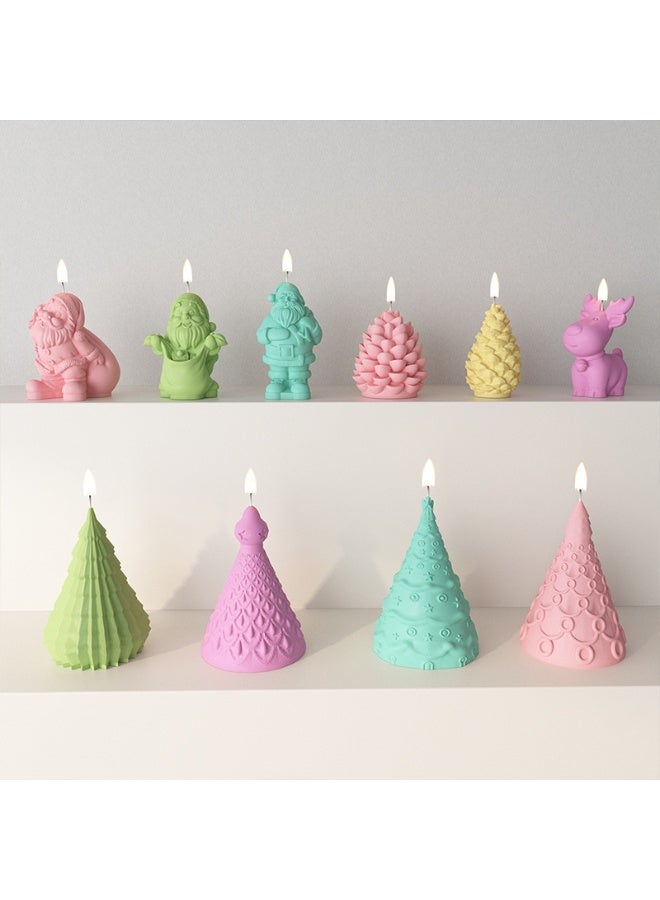 HOMESTAR 3D Christmas Tree Candle Mold Silicone Molds for Candle Making Xmas Pine Tree Silicone Soap Molds DIY Cake Decoration Bath Bomb Chocolate Jello Crayon - Image 2