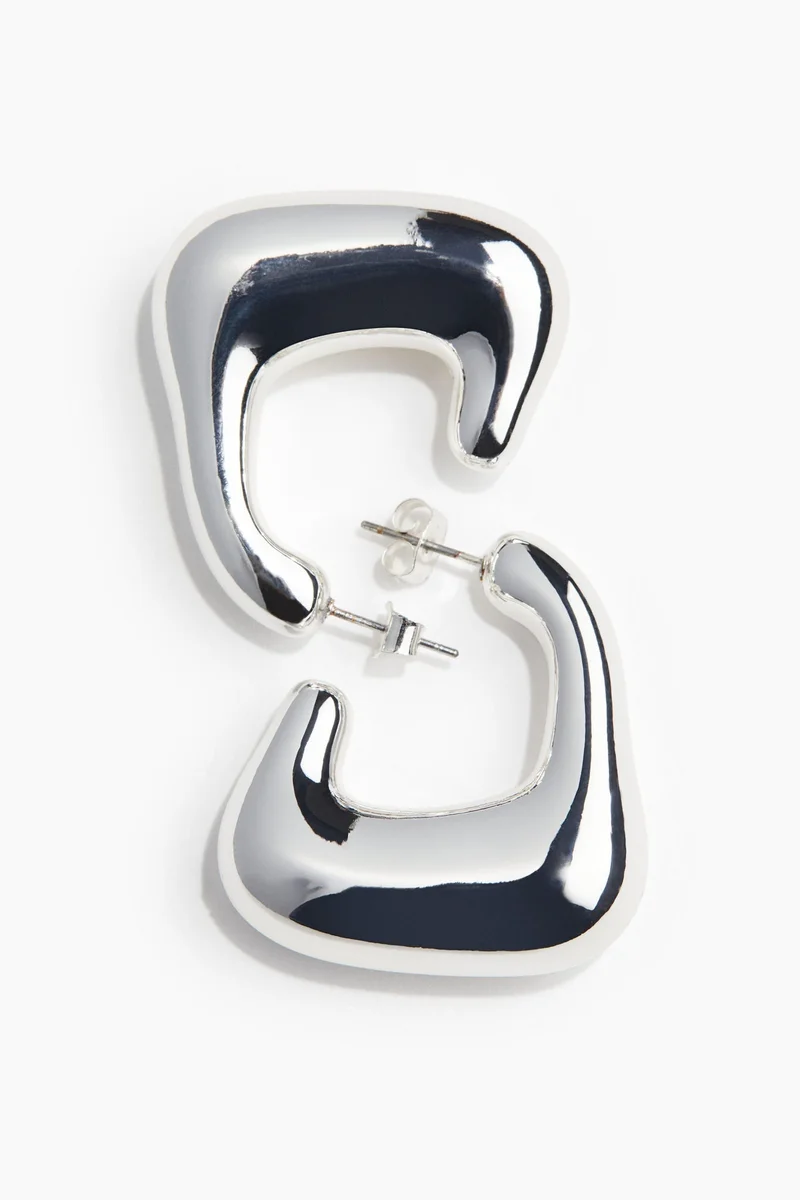 H&M Metal Light Chunky Hoop Earrings for Women | Best Price UAE