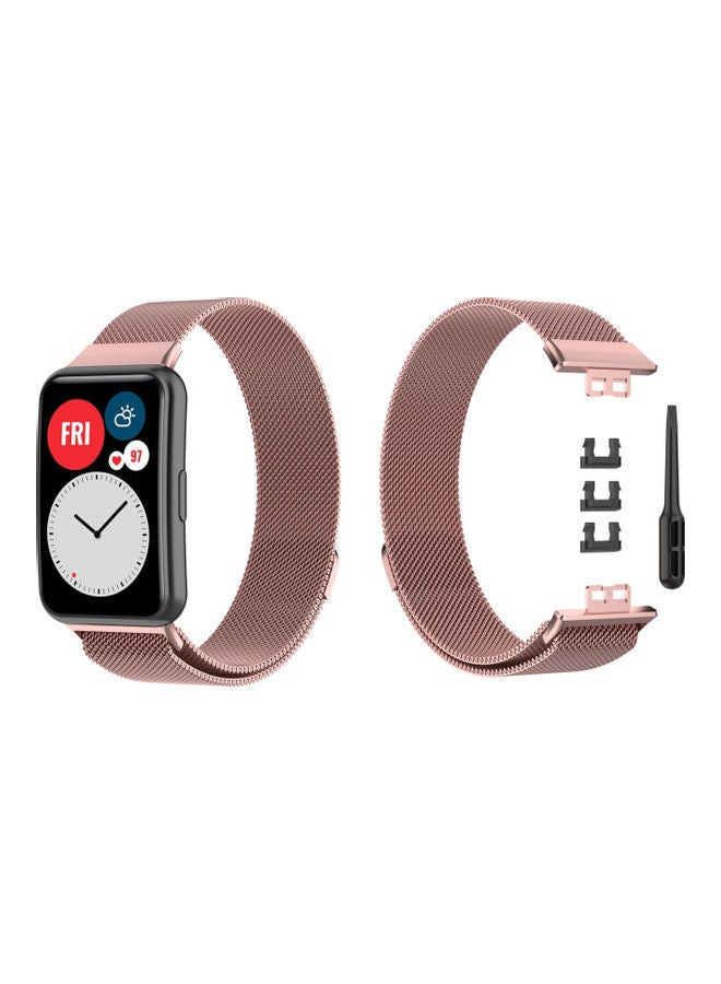 Milanese Replacement Band For Huawei Fit Watch Pink - Image 1