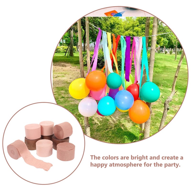 Crepe Paper Streamers 9 Rolls Rose Gold Light Dark Mauve Wedding Birthday Party Decorations - Image 4