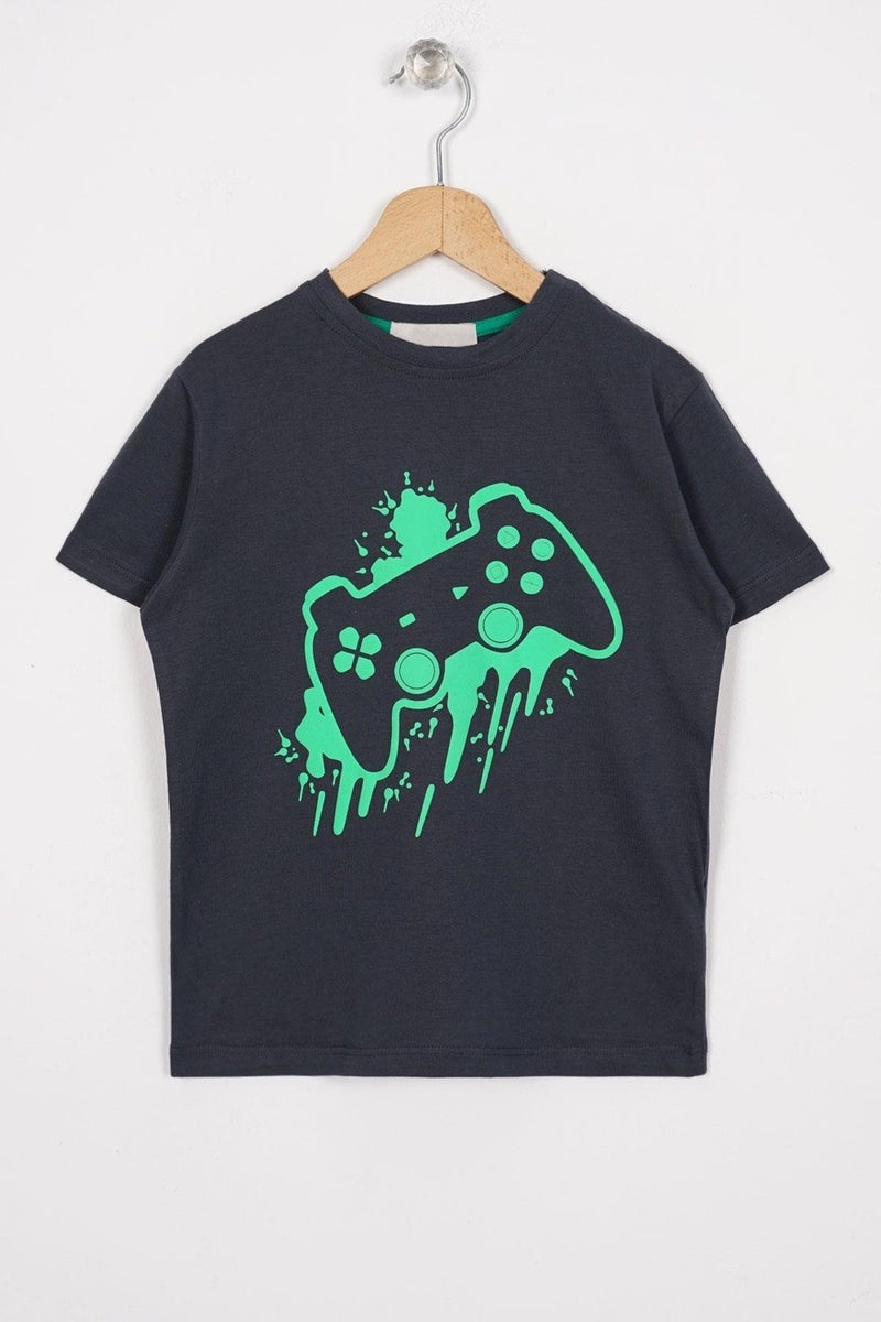 Zepkids Game Console Printed Oversize Smoke Color Boy T-shirt  - Image 1