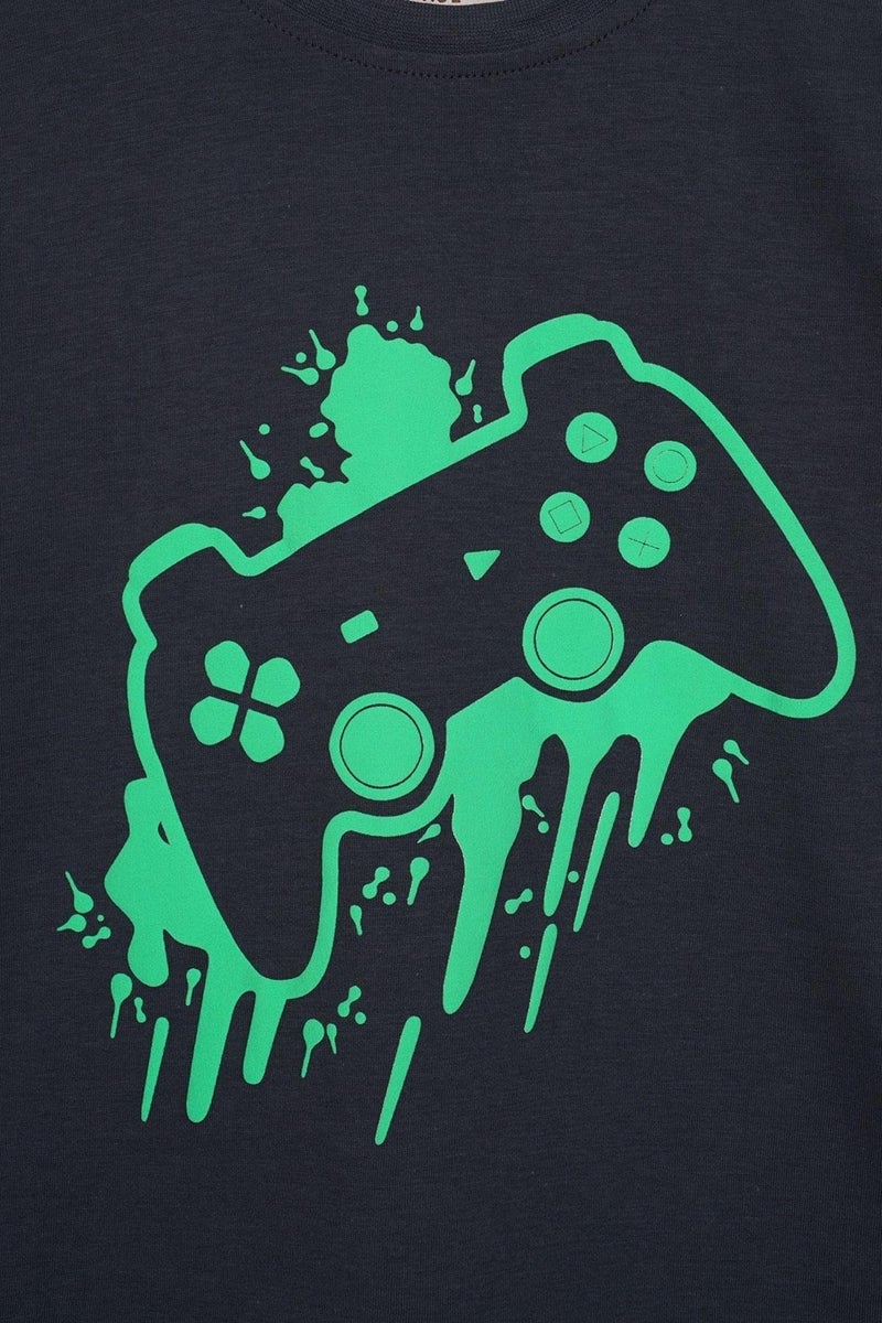 Zepkids Game Console Printed Oversize Smoke Color Boy T-shirt  - Image 2