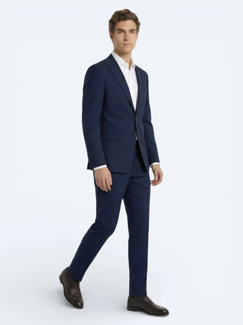 Kip Saks Plain Modern Fit Wool Blended Suit