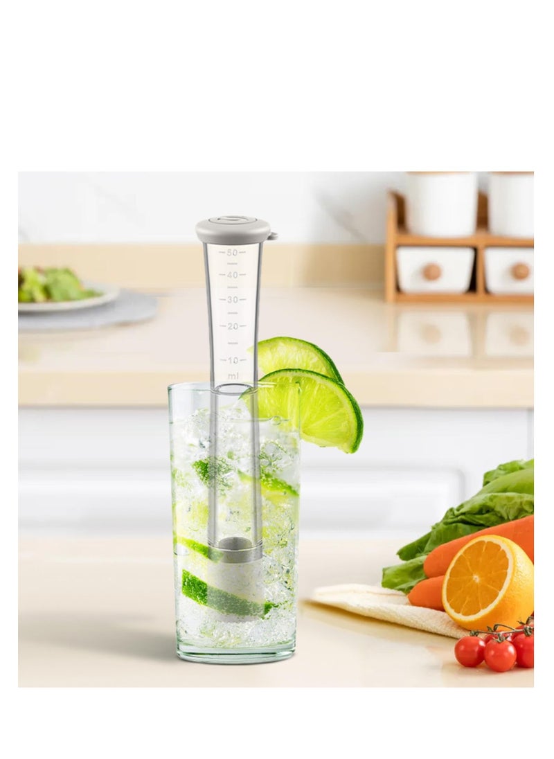 SYOSI - Lemonade Muddler, Cocktail Muddler with Measuring Cup, 2in1 Muddler and Measuring Tool Capability,  for Making Delicious Mojitos, & Other Fruit Based Drinks & Beverages in Various Containers - Image 1