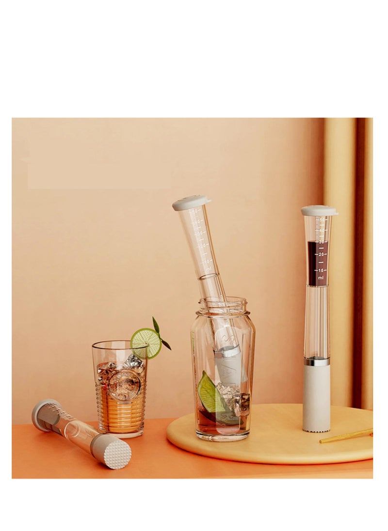 SYOSI - Lemonade Muddler, Cocktail Muddler with Measuring Cup, 2in1 Muddler and Measuring Tool Capability,  for Making Delicious Mojitos, & Other Fruit Based Drinks & Beverages in Various Containers - Image 1