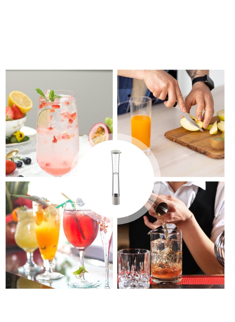 SYOSI - Lemonade Muddler, Cocktail Muddler with Measuring Cup, 2in1 Muddler and Measuring Tool Capability,  for Making Delicious Mojitos, & Other Fruit Based Drinks & Beverages in Various Containers - Image 1