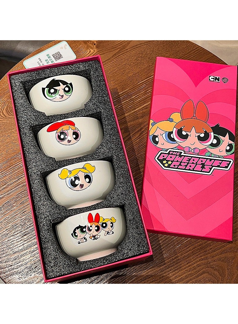 Powerpuff Girls Ceramic Bowls, Cute Tableware Set Cartoon Pattern Rice Bowls, Porcelain Bowls in Household Gift Boxes, Good Gift Options - Image 3