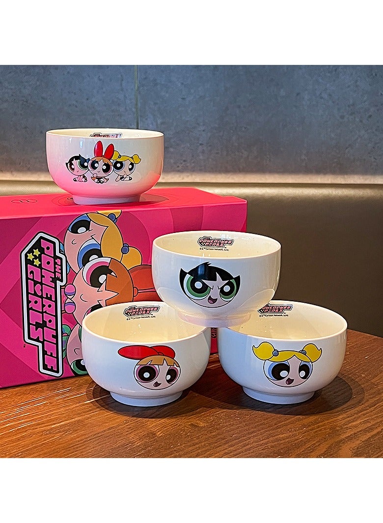 Powerpuff Girls Ceramic Bowls, Cute Tableware Set Cartoon Pattern Rice Bowls, Porcelain Bowls in Household Gift Boxes, Good Gift Options - Image 4